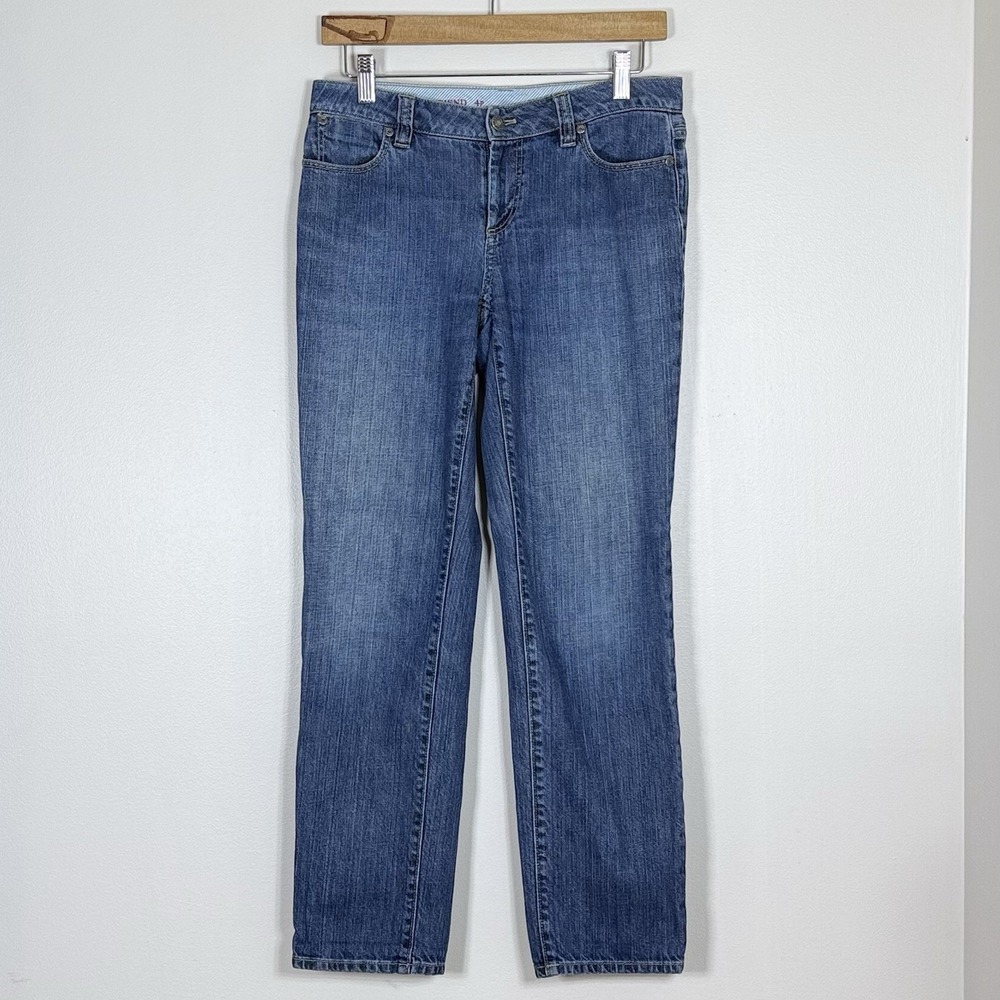 Talbots Petite Womens Boyfriend Jeans Size 4P Blue Medium Wash 100% Cotton Denim